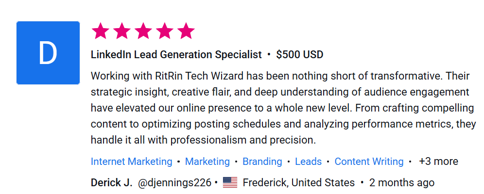 LinkedIn Lead Generating Specialist Review