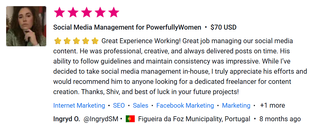 Social Media Management Women Related Review